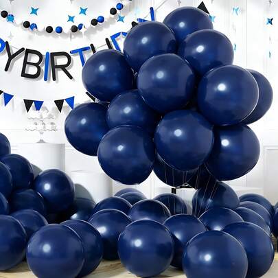 50/100pcs Navy Blue 5/10 Inch Balloon Set, Elegant Vintage Color Tone, Suitable For Weddings, Birthday Parties, Valentine's Day, Anniversaries, Proposals And Holiday Decorations. The Balloons Have A Glossy, Smooth Finish, Rich Color That Won't Fade, Creating A Premium Atmosphere For Romantic Or Sophisticated Settings.