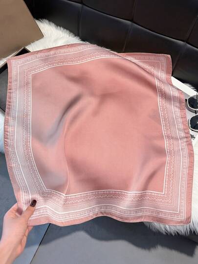 1 st. konstsilkeslen enkel paisleymönster tryckt 70 cm fyrkantig halsduk, dammode mångsidig pannband, midjeband, dekorationshalsduk, lämplig för vardagsbruk