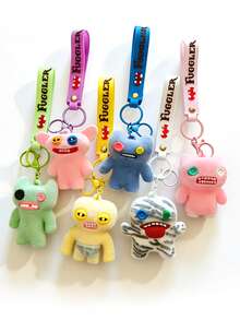 1个可爱植绒卡通牙齿怪兽钥匙扣，植绒卡通怪兽吊坠，趣味卡通背包吊坠，小饰品，包包挂饰，腕带钥匙扣，汽车钥匙扣，钥匙链挂绳，钥匙扣，钥匙圈，情侣钥匙扣，男孩钥匙扣，女孩钥匙扣，生日礼物，朋友礼物，节日礼物，活动纪念品，派对小礼品 - 彩色 - 查看 2