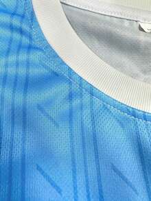 Maglia da calcio stile Napoli personalizzata da uomo, con nome e numero personalizzati, comoda felpa sportiva a girocollo, adatta per allenamento di calcio, uso casual e come regalo, con stampa grafica - Blu - Visualizzare 6