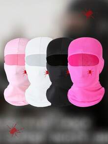 深红色蜘蛛印花拉法帽，舒适透气多功能头套，男女通用，适合街头、户外、徒步、骑行、滑雪等多种场合。 - 彩色 - 查看 6