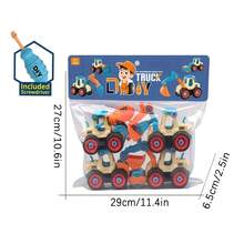 Kids DIY Disassemble Construction Vehicle Toy, With Nut Assembly Puzzle And Sliding Excavation Disassembly Function - Multicolor - View 10