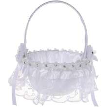 Lace Flower Girl Basket, Rustic Wedding Flower Girl Basket, Suitable For Wedding Party Decoration