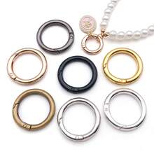 5pcs Spring O Rings Alloy Round Clips Circle Trigger Spring O Ring Snap Buckle Clasp Rings Keyring Hook Snap Clip For Keychains Bags Purses Handbags DIY Crafts, 7 Colors