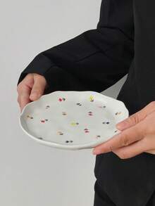 1/2/4件套花卉陶瓷盘，欧式精致花卉陶瓷碟，甜点/蛋糕盘，托盘，小吃盘，早餐盘，水果盘，糖果盘，下午茶坚果盘，礼品套装 - 彩色 - 查看 10