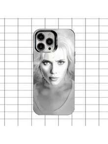 Custodia per telefono della famosa attrice americana Scarlett Johansson, compatibile con 16 Pro Max, 15 Pro, 14 Plus, 12, 13, X, XS Max, XR, con cover colorata in argento - z9 - Visualizzare 2