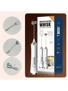 USB Rechargeable Electric Milk Frother, 3-Speed Mini Milk Foamer Drink Mixer For Coffee, Matcha, Latte, Cappuccino, Hot Chocolate, 600mAh - Multi-color Milk Frother - View 10