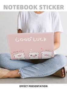 2pcs Printed Pattern DIY Scratch-Resistant Protective Stickers For 15.6-16 Inch Laptops, Compatible With HP, Apple, Asus, Compaq, - Multicolor - View 5