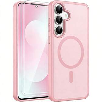 9H Tempered Glass Screen Protector, Compatible With Samsung Galaxy A56, A36, A26, A16, A17, S25 FE, Suitable For Magnetic Semi-Transparent Matte Military-Grade Anti-Drop Phone Case, Compatible With S25 Ultra