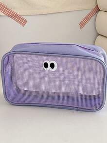 4pcs Simple Large Capacity Grid Pencil Case, Multi-Functional Grid Makeup Bag, School Supplies, Pencil Pouch, Office Supplies, Back To School Gift, Back To School, School Supplies, Pencil Pouch, Backpack