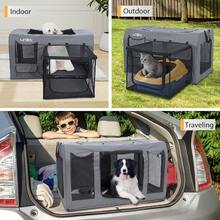 Collapsible Dog Crate 39 Inches, Portable Large Dog Kennel With Soft Mat For Indoor & Outdoor, Soft Dog Travel Crate For Cats, Puppies, Small And Medium Dogs - Default - View 6