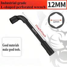 Nanbao This Is A "Black Tyrant" High-Quality L-Type Perforated Wrench. The Socket Head Is Designed With Perforations, Suitable For Disassembling Various Extra-Long Screws. Sizes Range From 6-19mm, Made Of Good Materials With High Hardness And High Torque. - Black - View 23