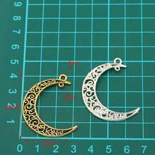 10pcs Hollow Moon Pendant, Alloy Crescent Moon Pendant, Celestial Pendant, Suitable For DIY Bracelet Necklace Jewelry Making