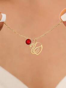 1 pièce Collier pendentif oiseau en acier inoxydable plaqué or 18 carats pour femme, pendentif pierre de naissance de décembre, collier commémoratif de l'oiseau de la liberté, convient pour l'anniversaire, l'anniversaire de mariage, cadeau de demoiselle d'honneur, cadeau de la Saint-Valentin - Doré - Voir 1