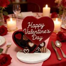 Decoración romántica de San Valentín con forma de corazón de resina, adorno de escritorio, decoración del hogar, arte artesanal, regalo - Rojo - Ver 3