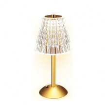 Cordless Lamp,Dimmable Crystal Table Lamp 3 Colors LED Gold Lamp,Touch Lamp Diamond Crystal Lamp, Rechargeable Small Lamp, Wireless Lamp Vintage Lamp For Bedroom Living Room Bathroom Hotel Bar - 01 - 查看 12