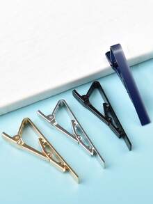 1pc/4pcs Set Men's Minimalist Tie Clips, Black, Gold, Blue, Silver Tie Clips Set, Suitable For Regular Neckties - Tie Clip - View 5