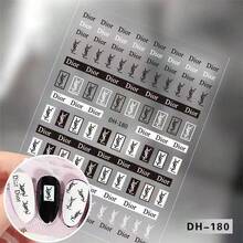 美甲贴纸，多种款式可选 - 日本品牌字母、蝴蝶结美甲贴花，DIY美甲装饰，奢华可爱3D贴纸，多种尺寸，柔韧耐用材质，适合居家美甲、美甲沙龙、美甲新手 - 彩色 - 查看 3