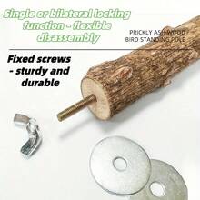 Natural Sichuan Pepper Wood Bird Perch, Cockatiel, Parrot Claw & Beak Grinding Stand, Cage Accessories - Multicolor - View 6
