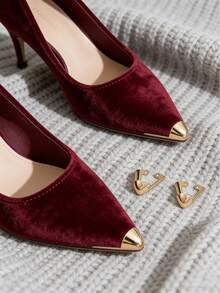 2 miếng bảo vệ mũi giày bằng kim loại, phụ kiện trang trí sửa chữa giày cao gót nữ thanh lịch, mũi nhọn, bền lâu và thời trang, phù hợp với giày cao gót, bốt và giày bít mũi, dùng để bảo vệ và sửa chữa giày, có 3 màu để lựa chọn. - Nhiều màu - Xem 5