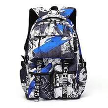 Estudiante Mochila 156 Portatil Universitaria Mochila Mochila Escolar de Gran Capacidad para Adolescentes Informales Mochila de Viaje Mochila para Niños Niñas Estudiantes - Azul - Ver 1