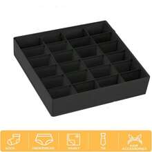 Hộp đựng đồ có ngăn kéo gấp gọn 24 ngăn (1 cái/2 cái) - Hộp vải bền chắc để đựng đồ lót, tất, dây cáp, điều khiển từ xa, v.v. - Hộp đựng đồ tiết kiệm không gian, thiết kế dạng ngăn kéo, tiện lợi để sắp xếp/cất giữ quần áo, hộp đựng đồ lót, hộp đựng quần áo, hộp đựng đồ trong tủ quần áo. - màu đen - Xem 10