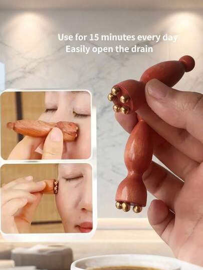 2 st ansiktsmassageverktyg, ansiktsskrapa, massagepinne för ögonområdet, mini lotusmassageapparat för ansiktet