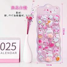 (Cute Blue & Pink) Sticker + Adorable Sticker (2pcs/Set) | 3D Cartoon Style Stickers, Widely Loved, Suitable For Water Bottles, Phone Cases, Planners, Albums, Laptops, Smartphones, Pens, Etc. Decorative Stickers, Adhesive Craft Supplies, Fun Stickers, Smooth Surface, Stationery & Planning Enthusiasts, Ideal For Decorating Various Items. - Multicolor - View 4