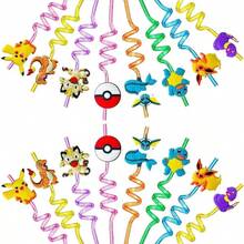 16件套主题彩色可重复使用吸管套装，婴儿派对玩具，儿童生日派对装饰及礼物 - 彩色 - 查看 5