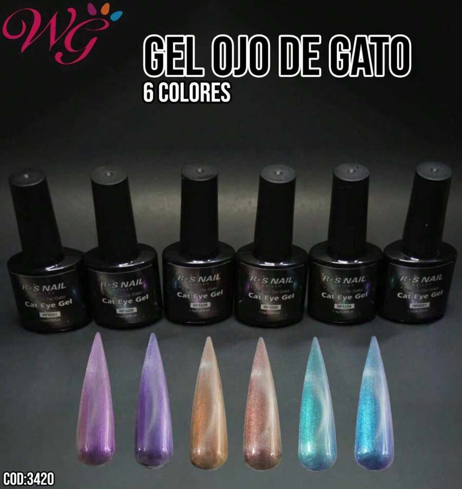 Ojo De Gato R.S Nails Gama Chameleon Ceramic (6PCS) - Multicolor - Ver 1