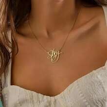 1pc Custom Name Necklace, Personalized Cursive Font Pendant, Elegant Bohemian Style, Simple DIY Custom Name Gift, Suitable For Women, Birthday Gift Jewelry Custom Cursive English Name Minimalist Elegant Stainless Steel Necklace Family Holiday Gift Ideal Gifts For Her Girlfriend, Mom, Family, Friends, Daughter, Her, Grandparents For Daily Wear, For Prom, For Teacher Gifts - 彩色 - 查看 5