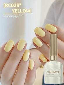 XEIJAYI 1瓶15毫升黄色凝胶指甲油，半永久性混合指甲油，可卸除UV/LED指甲油，送给女孩的礼物 - 黃色 - 查看 2