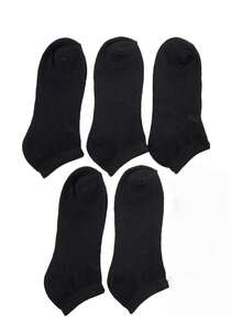 6/10/15 pares de calcetines de tobillo de unicolor negro, blanco y gris para mujer, de moda y casual, que absorben la humedad y son cómodos, adecuados para todo el año y uso diario y al aire libre - Multicolor - Ver 8