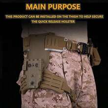 Adaptador de Pierna Abatible, Adaptador de Funda Recorrido Medio-bajo, Soportes Universales para Receptor Presilla Cinturón con Cubierta Pierna con Correa Molle(Green) - CP - Ver 3