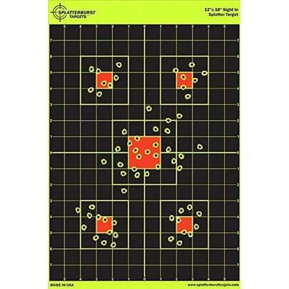 Paquete de 10 – 12 x 18 € mira en el objetivo Splatterburst – ver instantáneamente tus disparos explotar amarillo fluorescente brillante al impactar