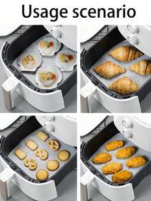 1pack Air Fryer Oil-Absorbing Paper, Non-Stick, Oil-Proof Baking,Illing And Air Fryer Liner, Pre-Cut Square Food Basket Liner, Suitable For Oven, Microwave, Steamer - Heat Resistant, Easy To Clean, Essential Kitchen Supplies , Disposable Food Containers With Lids, Disposable Food Trays With Lids, Disposable Air Fryer Paper Liner - Multicolor - View 9