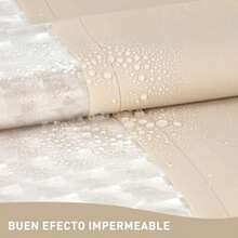 XISH Cortina para Baño 180x200cm Cortina de Ducha con Ganchos Cortinas de Regadera Antimoho de Impermeable Antibacteriano para Duchas de Baño Puestos y Bañeras - Beis - Ver 3