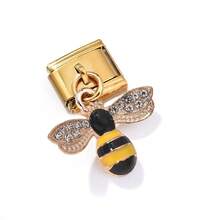 1件套不锈钢手链吊坠，包含十字架、蝴蝶、爱心、蜜蜂、树叶、皇冠、四叶草、钥匙、储物柜图案，适合DIY珠宝制作、项链、手链，可自由搭配不同风格。 - 彩色 - 查看 12