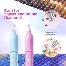 THXMADAM Electric Diamond Painting Pen Pro, Wireless Diamond Art Painting Pen With Vacuum Pump For Adults, Button Switch Control, USB-C Charging, Diamond Painting Accessories Tool (Pink) - 粉色 - 查看 6