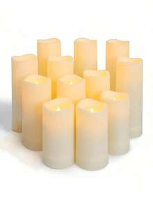 Battery Operated Flameless Candles, Large LED Flameless Candles, Flickering Tea Lights For Wedding Decor, Candlelight Concerts, Decorative Tabletop Candle Lights, Suitable For Party, Wedding, Birthday, Graduation Party - Multicolor - View 1