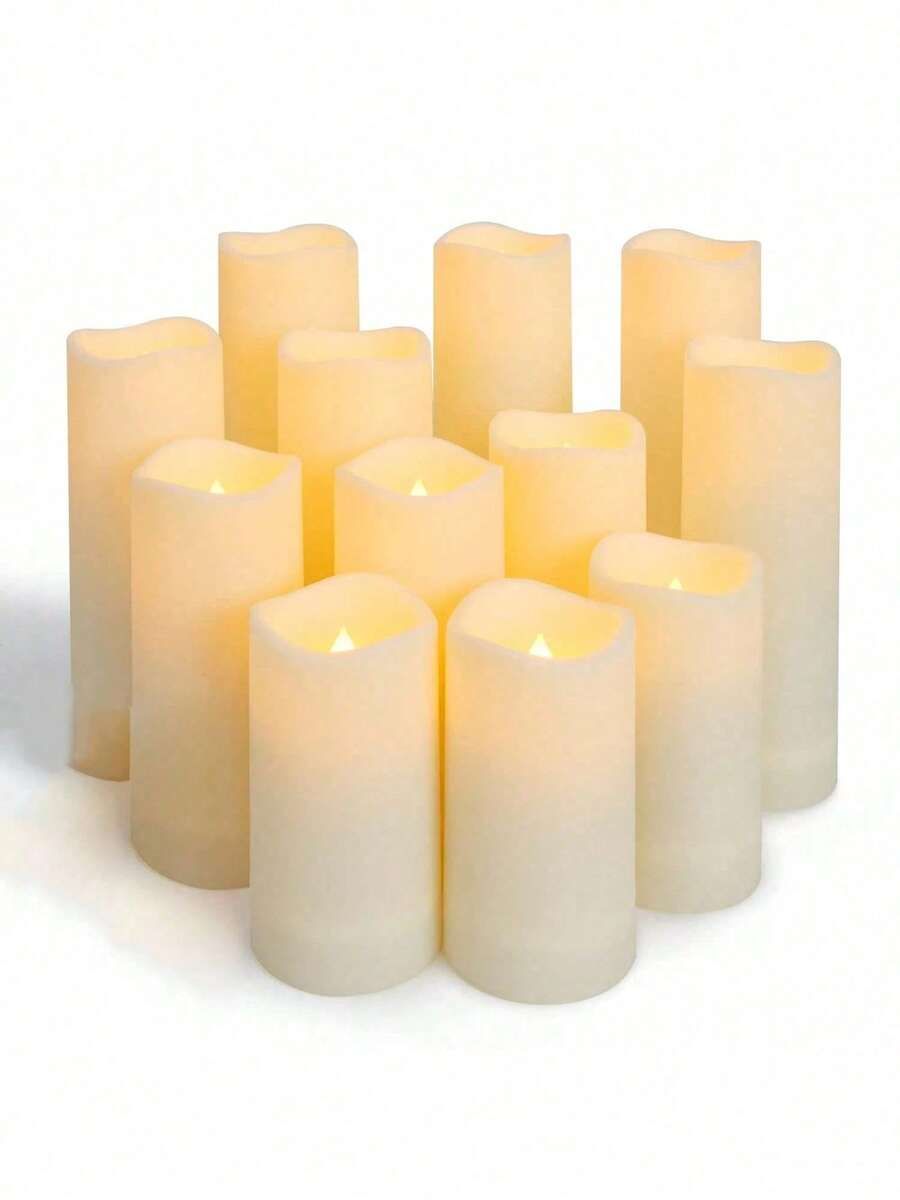 Battery Operated Flameless Candles, Large LED Flameless Candles, Flickering Tea Lights For Wedding Decor, Candlelight Concerts, Decorative Tabletop Candle Lights, Suitable For Party, Wedding, Birthday, Graduation Party - Multicolor - View 1