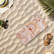 1条彩虹阳光沙滩巾 - 超强吸水、超细纤维、轻便、柔软、速干、防紫外线、舒适，适合露营、户外活动、生日派对、夏季海滩之旅、泳池毛巾