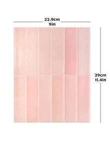 1/10/30片装粉色砖纹自粘仿瓷砖墙贴，防水壁纸，适用于客厅、厨房防溅板、浴室，Zellige风格