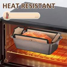 1个硅胶面包模具，适用于9x5英寸面包模具 - 烘焙衬垫，不粘且可重复使用，易于清洁，耐高温 - 彩色 - 查看 3