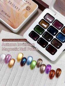 12-Color Glue Gel - Semi-Solid Nail Polish Suitable For DIY Manicure, /Korean Nail, Smudge Canned High-Saturation Sparkling Gel For Salon Nails - Multicolor - View 4