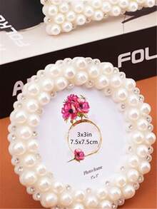 1Pc Beige Pearl High Gloss Photo Frame, Capable Of Storing 3-Inch/6-Inch/7-Inch/8-Inch/10 Inch Student Photos, Wedding Photos, And Valentine's Day Gifts (Including Random Photo Paper) - Multicolor - View 14