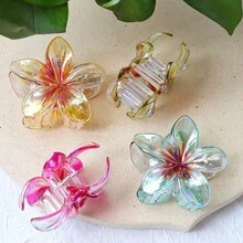 Prendedor de Cabello Flor Tropical Plumeria |   Accesorio de Verano y Vacaciones, 8cm - Por defecto - Ver 1