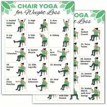 2/3/4/6pcs 30-Day Chair Fitness Set, Includes Chair Yoga Guide, Full Body Workout Guide, Chair Exercise Challenge, Summer Shaping, Chair Stretching, 8x10 Inch Frameless - Multicolor - View 11