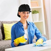 2Pcs Chef Hats-Kitchen Baker Cooking Hair Nets Food Service Hairnets For Women Men With Brim - 如圖 - 查看 6