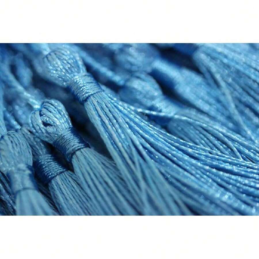 - 200 borlas pequeñas para manualidades, 13 cm/5,11 pulgadas, sedosas, hechas a mano, borlas suaves de hilo para marcadores, mini borlas con lazo de cordón, para hacer joyas, manualidades,37498842 - Rosa Roja - Ver 1